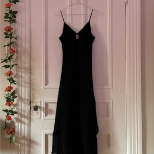 Elegant Black Spaghetti Strap Dress